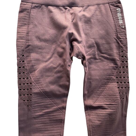 Gymshark Energy Seamless Highrise Leggings Mesh Plum Size Medium - Picture 3 of 8